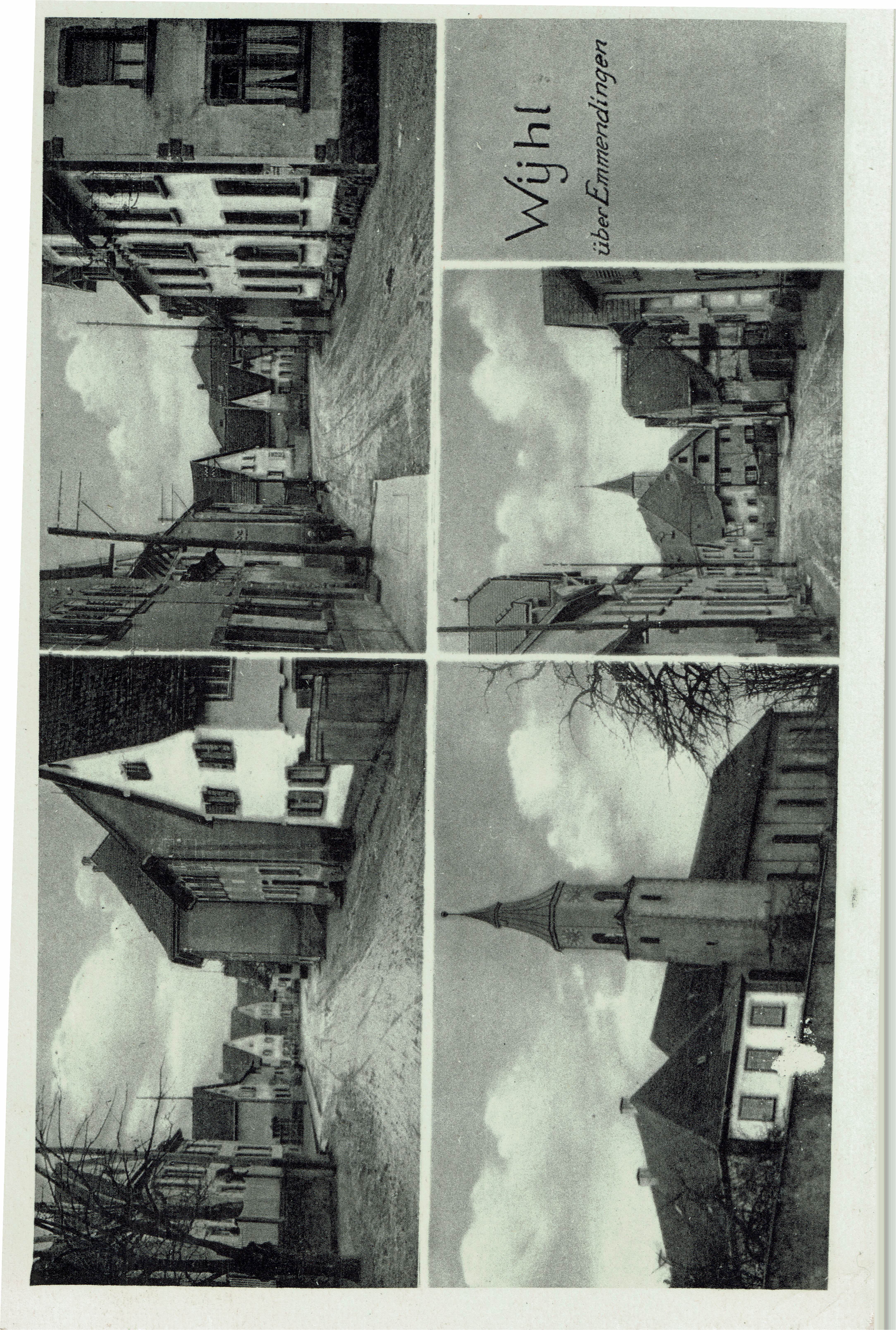 Historische Postkarte mit Ortsansicht Whyl am Kaiserstuhl